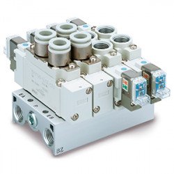 SY7000-X701 Port Solenoid Valve, 4-Position Dual 3-Port Valve, Body Ported/Base Mounted, M8 connector SY7000-X701 Port Solenoid Valve, 4-Position Dual 3-Port Valve, Body Ported/Base Mounted, M8 connector