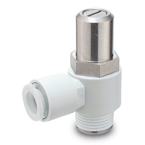 Speed Controllers, General Purpose, One-touch Fitting, Flat Head Screwdriver Adjusting, Elbow - AS*2*1F-D
