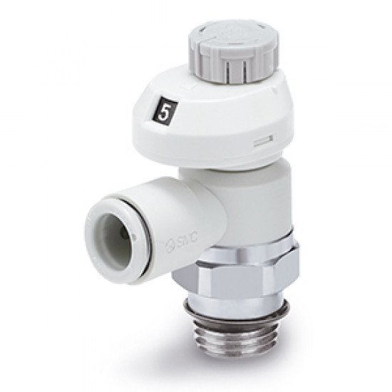 Speed Controllers, General Purpose, One-touch Fitting, With Push-lock & Indicator, With Uni Thread, Elbow - AS*2*1FS-U*