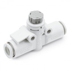 Speed Controllers, General Purpose, One-touch Fitting, Simple Handle, In-line, Standard, Metric Size - AS*2F Speed Controllers, General Purpose, One-touch Fitting, Simple Handle, In-line, Standard, Metric Size - AS*2F