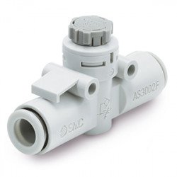 Speed Controllers, Low Speed, One-touch Fitting, With Push-lock, In-line - AS*2*FM/FC Speed Controllers, Low Speed, One-touch Fitting, With Push-lock, In-line - AS*2*FM/FC