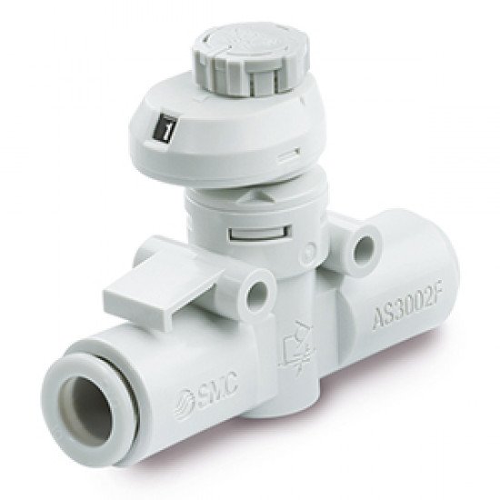 Speed Controllers, Low Speed, One-touch Fitting, With Push-lock & Indicator, In-line - AS*2*FSM/FSC
