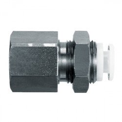 One Touch Fitting, 303 Stainless Steel, Bulkhead Connector - KGE One Touch Fitting, 303 Stainless Steel, Bulkhead Connector - KGE