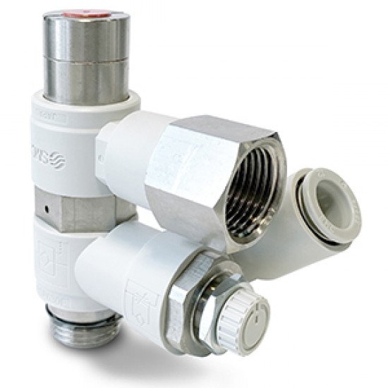 Speed Controllers, Integrated Pilot Check Valve, Simple Handle, With Residual Pressure Release Valve – ASP-X352