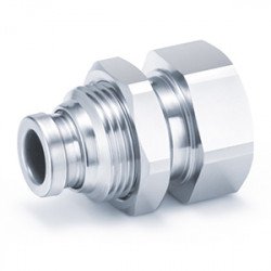One-touch Fitting, FDA Compliant, 316 Stainless Steel, Bulkhead Connector - KQG2E-F One-touch Fitting, FDA Compliant, 316 Stainless Steel, Bulkhead Connector - KQG2E-F