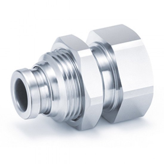 One-touch Fitting, FDA Compliant, SUS 304 and Electroless Nickel Plated Brass, Bulkhead Connector - KQB2E-F