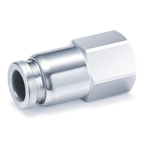 One-touch Fitting, FDA Compliant, SUS 304 and Electroless Nickel Plated Brass, Female Connector - KQB2F-F