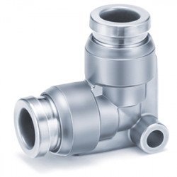 One-touch Fitting, FDA Compliant, SUS 304 and Electroless Nickel Plated Brass, Union Elbow - KQB2L-00-F One-touch Fitting, FDA Compliant, SUS 304 and Electroless Nickel Plated Brass, Union Elbow - KQB2L-00-F