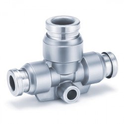 One-touch Fitting, FDA Compliant, SUS 304 and Electroless Nickel Plated Brass, Male Branch Tee - KQB2T-F One-touch Fitting, FDA Compliant, SUS 304 and Electroless Nickel Plated Brass, Male Branch Tee - KQB2T-F