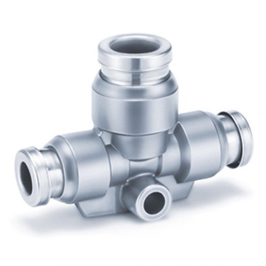 One-touch Fitting, FDA Compliant, SUS 304 and Electroless Nickel Plated Brass, Male Branch Tee - KQB2T-F