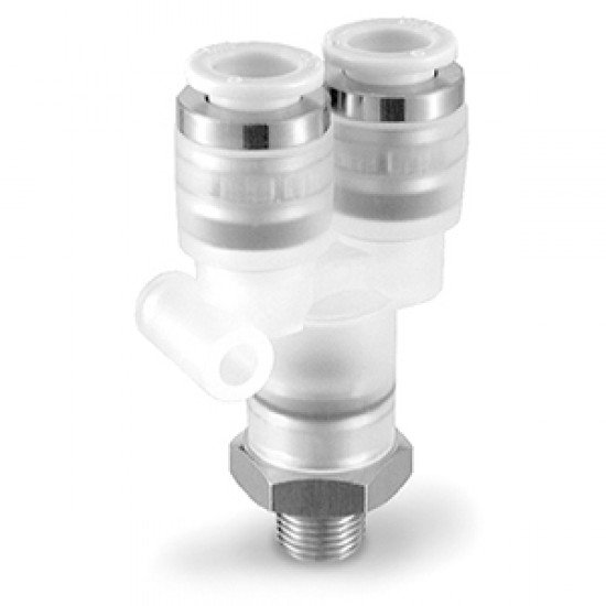 One Touch Fitting, Clean, Male Branch for Air Drive System - KPQU/KPGU