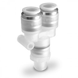One Touch Fitting, Clean, Male Branch Y and Union Y for Blowing - KPU