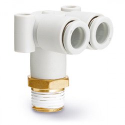 One Touch Fitting, General Purpose, Tube-Male Thread Connection, Male Branch Connector - KQ2LU