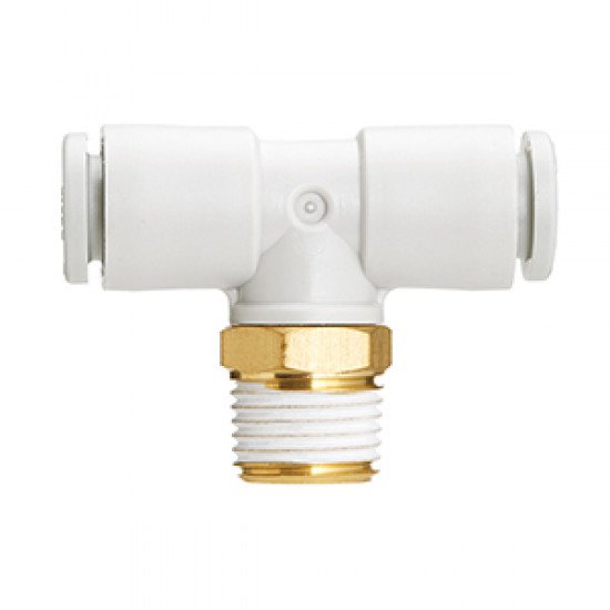 One Touch Fitting, General Purpose, Tube-Male Thread Connection, Male Branch Tee - KQ2T