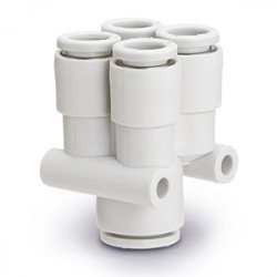 One Touch Fitting, General Purpose, Tube-Tube Connection, Different Diameter Double Union "Y" - KQ2UD