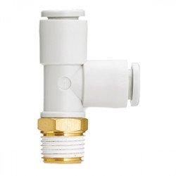 One Touch Fitting, General Purpose, Tube-Male Thread Connection, Male Run Tee - KQ2Y