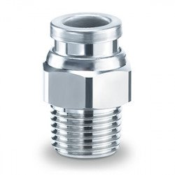 One-touch Fitting, FDA Compliant, SUS 304 and Electroless Nickel Plated Brass, Male Connector - KQB2H-F One-touch Fitting, FDA Compliant, SUS 304 and Electroless Nickel Plated Brass, Male Connector - KQB2H-F