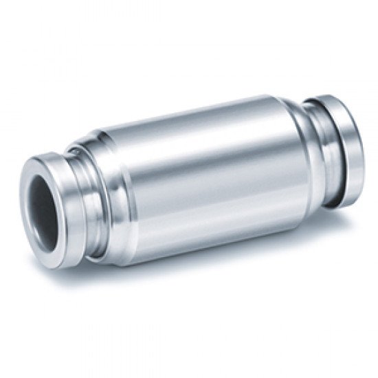 One-touch Fitting, FDA Compliant, SUS 304 and Electroless Nickel Plated Brass, Straight Union - KQB2H-00-F