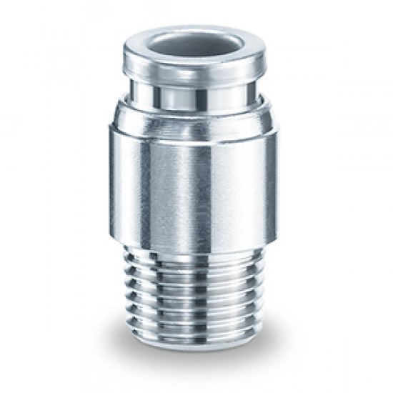 One-touch Fitting, FDA Compliant, SUS 304 and Electroless Nickel Plated Brass, Hexagon Socket Head Male Connector - KQB2S-F