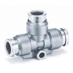 One Touch Fitting, Tube-Male Thread Connection, Inch Size UNF, NPT, Union Tee - KQB2T-00 One Touch Fitting, Tube-Male Thread Connection, Inch Size UNF, NPT, Union Tee - KQB2T-00