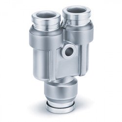 One Touch Fitting, Tube-Male Thread Connection, Inch Size UNF, NPT, Union Y - KQB2U-00 One Touch Fitting, Tube-Male Thread Connection, Inch Size UNF, NPT, Union Y - KQB2U-00