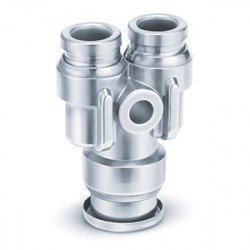 One Touch Fitting, 316 Stainless Steel, Different Diameter Union Y - KQG2U