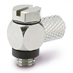 Specialty Fitting, Miniature, Hose Elbow, External Nut - M5HLH Specialty Fitting, Miniature, Hose Elbow, External Nut - M5HLH