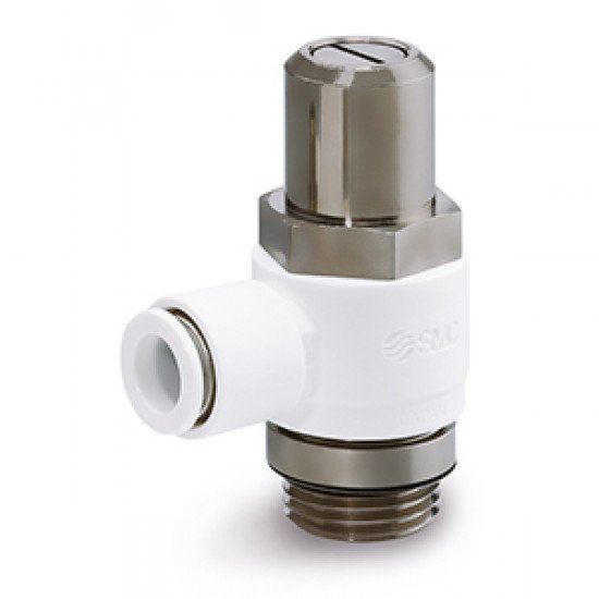 Speed Controllers, General Purpose, One-touch Fitting, Flat Head Screwdriver Adjusting, Flame Resistant, Elbow - AS*2*1F-W2D