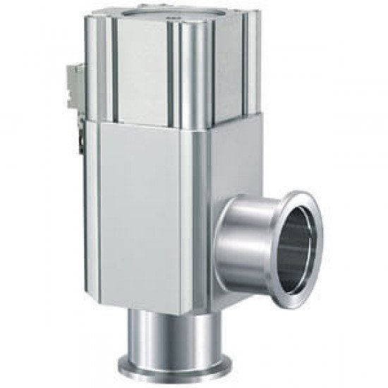 XLAV-2, Aluminium High Vacuum Angle Valve, Normally Closed/Bellows Seal with Solenoid Valve