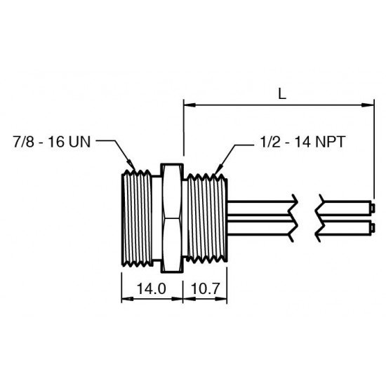 Female receptacle 1/2" NPT-V94-G-.3M Female receptacle 1/2" NPT-V94-G-.3M