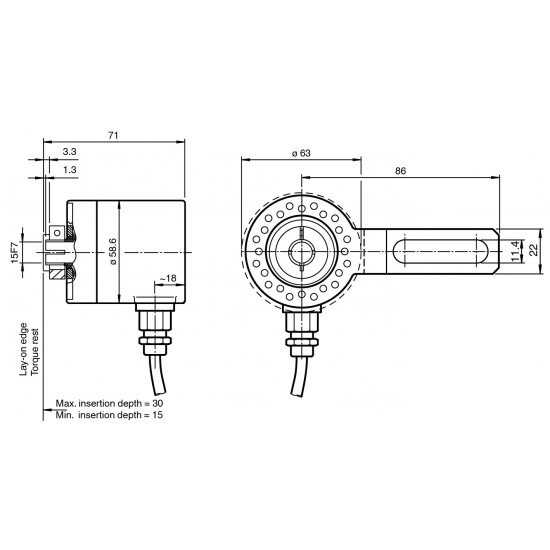 Absolute rotary encoder ENA58IL-R15YY5-1212SI2-RAY:01