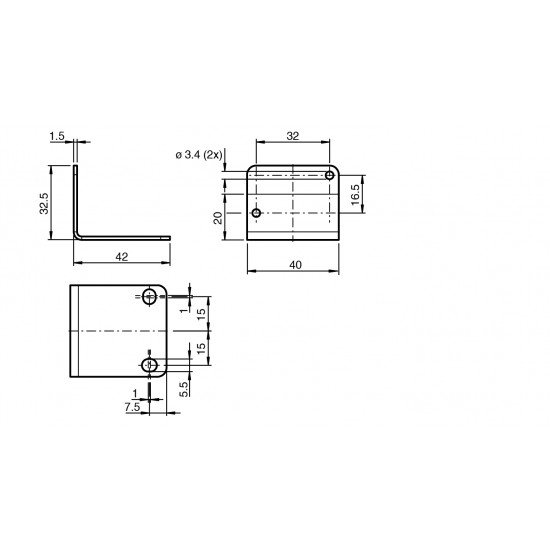 Mounting plate MH-F64-02 Mounting plate MH-F64-02