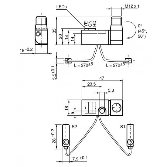 Inductive power clamp sensor NBN2-F581-270S15-E8-V1