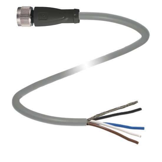 Cable socket, shielded V1-G-0,55M-PUR-ABG-Y306041 Cable socket, shielded V1-G-0,55M-PUR-ABG-Y306041