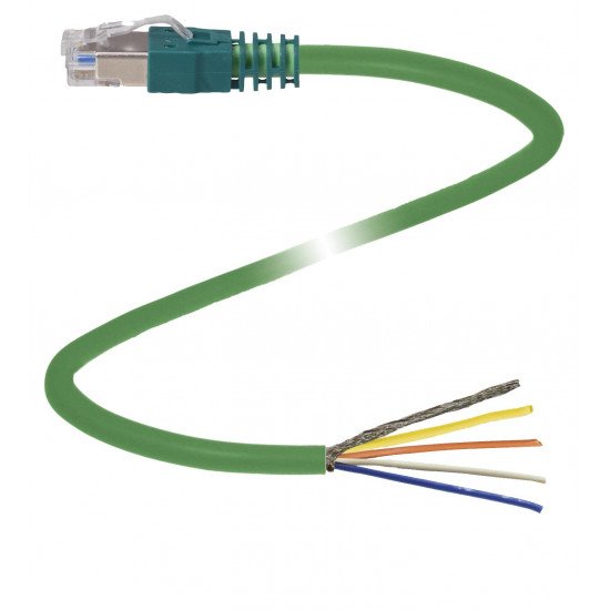 Cable connector, Ethernet V45-G-C5-GN1M-PUR-E1S