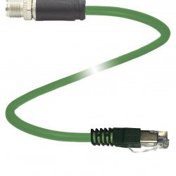 Connection cable, Ethernet V19SX-G-GN0,5M-PUR-E2S-V45-G Connection cable, Ethernet V19SX-G-GN0,5M-PUR-E2S-V45-G