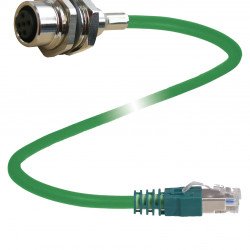Connection cable, Ethernet V1D-M16H-GN1,5M-PUR-E1S-V45-G