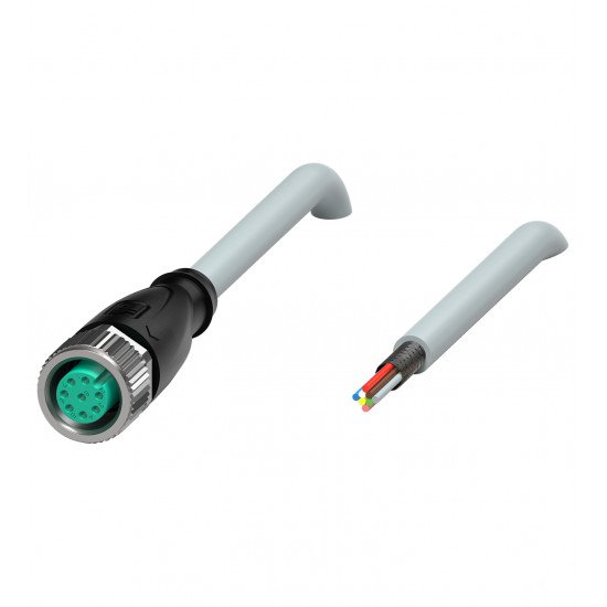 Cable socket, shielded V19-G-2M-PUR-ABG Cable socket, shielded V19-G-2M-PUR-ABG