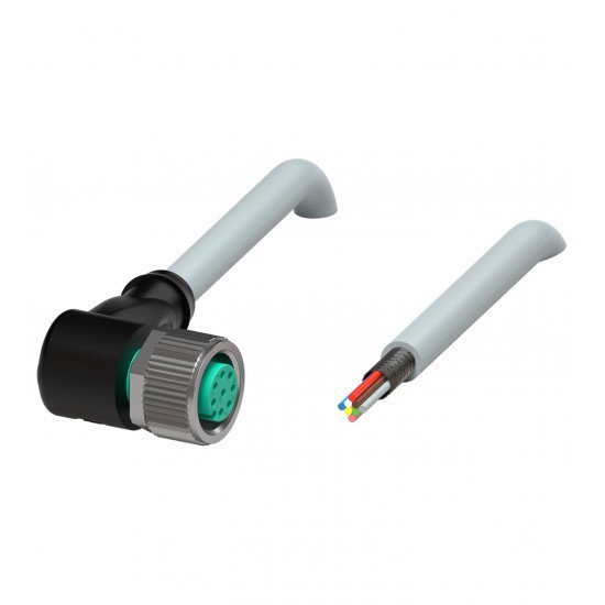 Cable socket, shielded V19-W-10M-PUR-ABG
