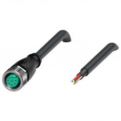Cable socket, shielded V19-G-BK1,5M-PUR-U/ABG
