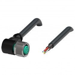 Cable socket, shielded V19-W-BK0,4M-PUR-U/ABG Cable socket, shielded V19-W-BK0,4M-PUR-U/ABG