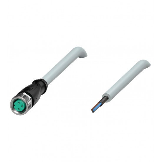 Cable socket, shielded V3-GM-1,5M-PUR-ABG