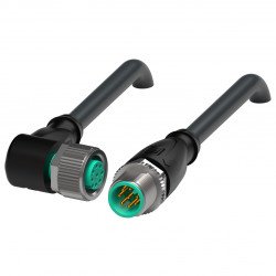 Connection cable, shielded V19-W-BK0,6M-PUR-U/ABG-V19-G Connection cable, shielded V19-W-BK0,6M-PUR-U/ABG-V19-G
