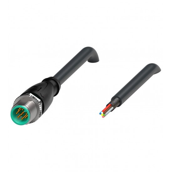 Cable connector, shielded V318S-GM-BK3M-PUR-U2S Cable connector, shielded V318S-GM-BK3M-PUR-U2S