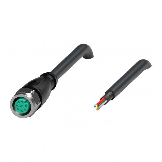 Cable socket, shielded V19-GV4A-3M-PUR-ABG0