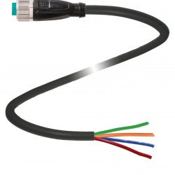 Female cordset V19-G-BK1M-PVC-U-YSTE