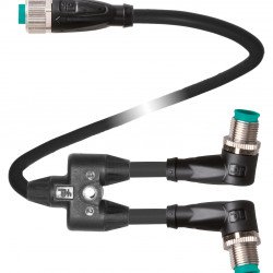 Y connection cable V1S-W-1,5M-PUR-U-T-0,5M-V1-G-Y Y connection cable V1S-W-1,5M-PUR-U-T-0,5M-V1-G-Y