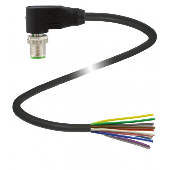 Cable connector, shielded V112S-W-BK5M-PUR-ABG