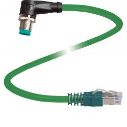 Connection cable, Ethernet V19S-180-W-10M-PUR-E2S-V45-G-Y Connection cable, Ethernet V19S-180-W-10M-PUR-E2S-V45-G-Y
