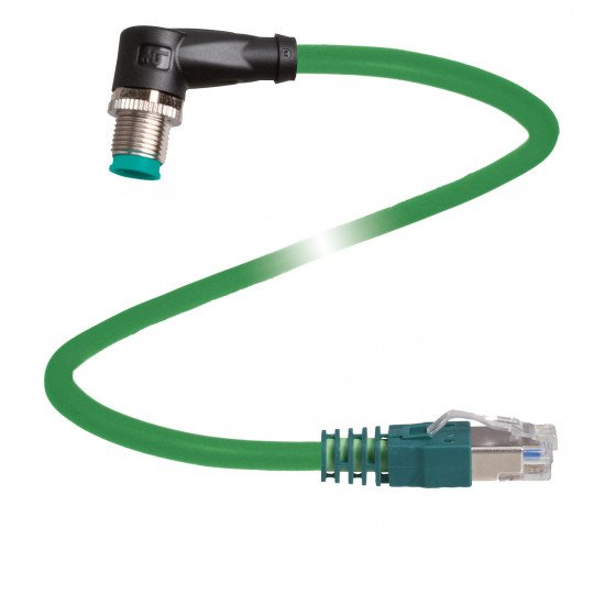 Connection cable, Ethernet V1SD-90-W-GN3M-PUR-E2S-V45-G Connection cable, Ethernet V1SD-90-W-GN3M-PUR-E2S-V45-G